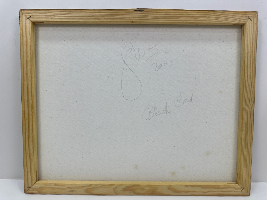Gerrit Greve (1948-2024, Cardiff by the Sea, CA) Original Acrylic Painting On Canvas Titled 'Black Bird' Signed Verso 20' X 16' Estimate $320 - $400 [Photo 3]