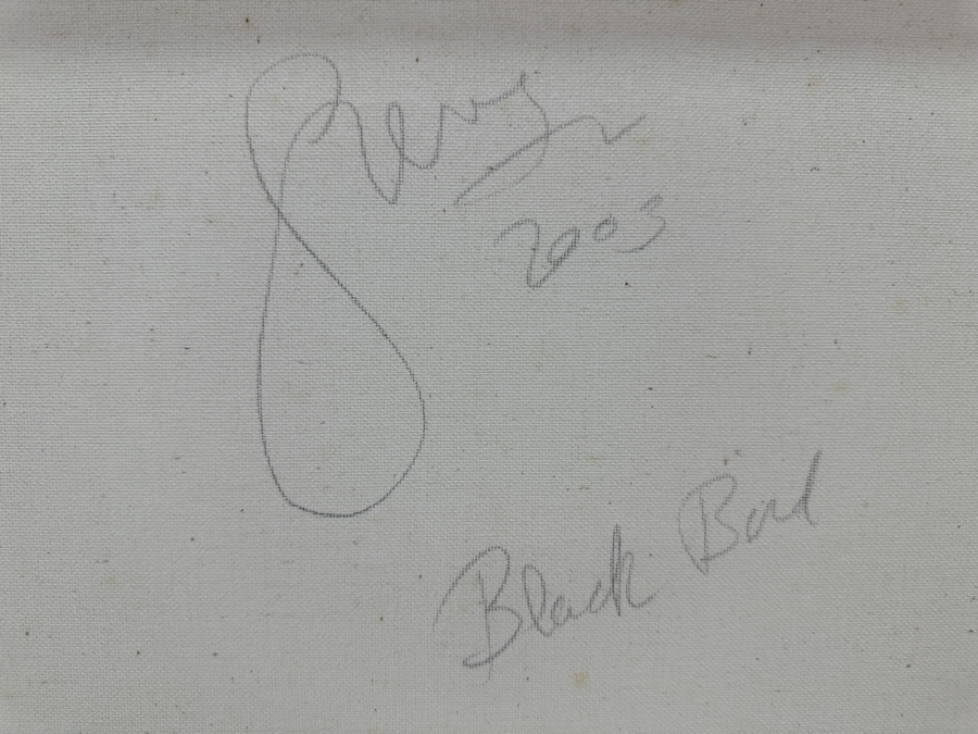 Gerrit Greve (1948-2024, Cardiff by the Sea, CA) Original Acrylic Painting On Canvas Titled 'Black Bird' Signed Verso 20' X 16' Estimate $320 - $400 [Photo 4]