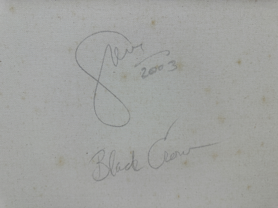 Gerrit Greve (1948-2024, Cardiff by the Sea, CA) Original Acrylic Painting On Canvas Titled 'Black Crow' 2003 Signed Verso 20' X 16' Estimate $320 - $400 [Photo 5]