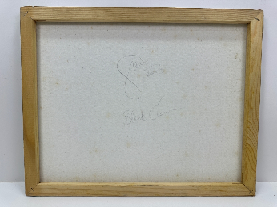 Gerrit Greve (1948-2024, Cardiff by the Sea, CA) Original Acrylic Painting On Canvas Titled 'Black Crow' 2003 Signed Verso 20' X 16' Estimate $320 - $400 [Photo 4]