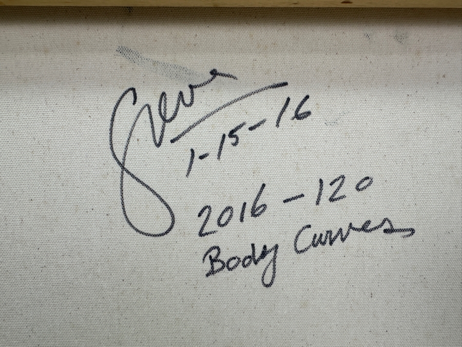 Gerrit Greve (1948-2024, Cardiff by the Sea, CA) Original Acrylic Painting On Canvas Titled 'Body Curves' 2016 Signed Lower Right And Verso 18' X 24' Estimate $432 - $540 [Photo 5]