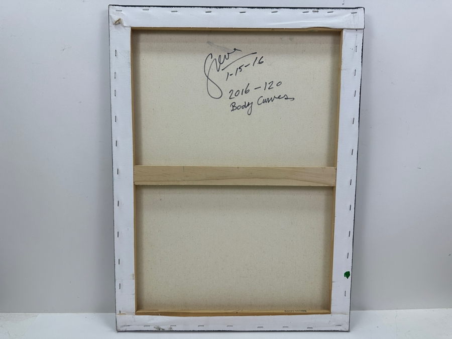 Gerrit Greve (1948-2024, Cardiff by the Sea, CA) Original Acrylic Painting On Canvas Titled 'Body Curves' 2016 Signed Lower Right And Verso 18' X 24' Estimate $432 - $540 [Photo 4]