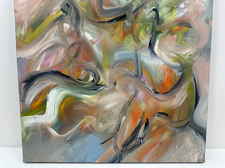 Gerrit Greve (1948-2024, Cardiff by the Sea, CA) Original Acrylic Painting On Canvas Titled 'Body Curves' 2016 Signed Lower Right And Verso 18' X 24' Estimate $432 - $540 [Photo 3]