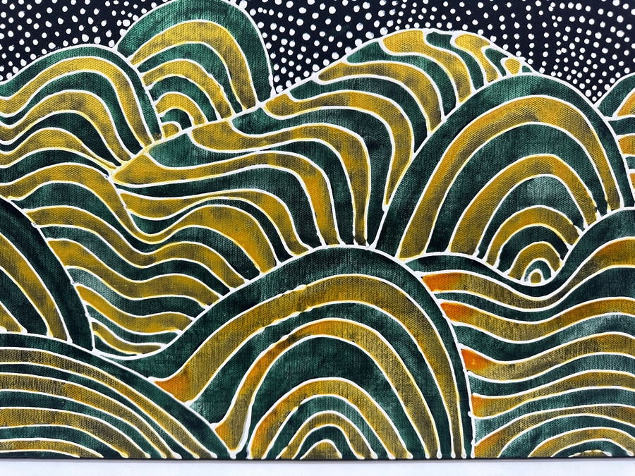 Gerrit Greve (1948-2024, Cardiff by the Sea, CA) Original Acrylic Painting On Canvas Titled 'Starry Night' 2009 Signed Verso 24' X 18' Estimate $432 - $540 [Photo 2]