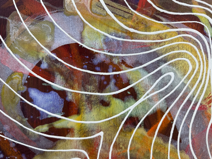 Gerrit Greve (1948-2024, Cardiff by the Sea, CA) Original Acrylic Painting On Canvas Titled 'Tomorrow' 2009 Signed Verso 24' X 18' Estimate $432 - $540 [Photo 3]