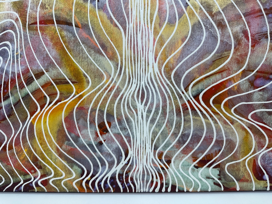 Gerrit Greve (1948-2024, Cardiff by the Sea, CA) Original Acrylic Painting On Canvas Titled 'Tomorrow' 2009 Signed Verso 24' X 18' Estimate $432 - $540 [Photo 4]