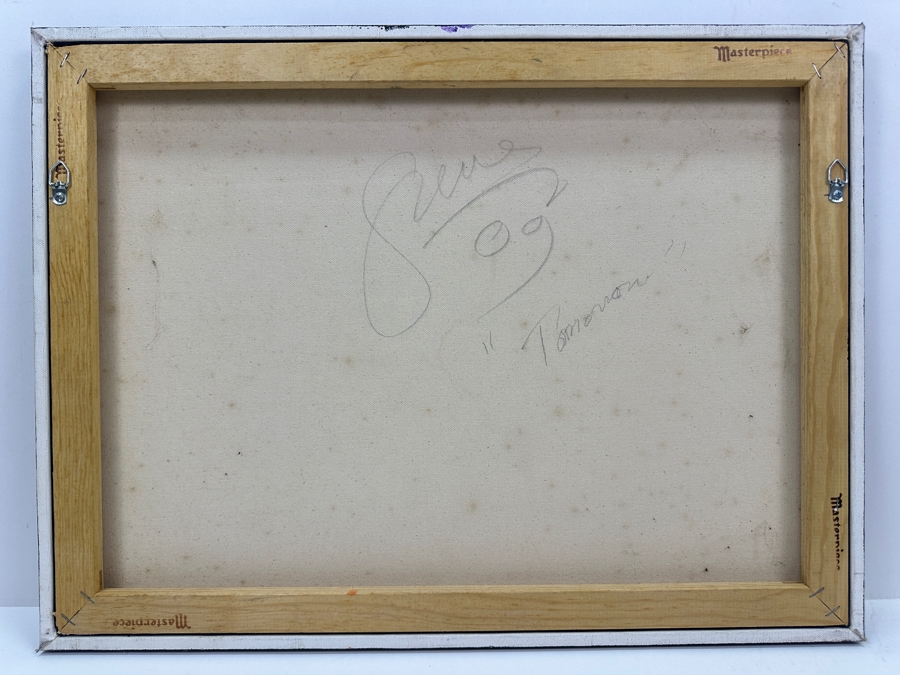 Gerrit Greve (1948-2024, Cardiff by the Sea, CA) Original Acrylic Painting On Canvas Titled 'Tomorrow' 2009 Signed Verso 24' X 18' Estimate $432 - $540 [Photo 5]