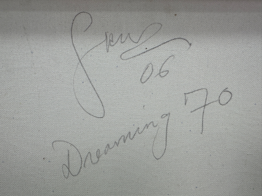 Gerrit Greve (1948-2024, Cardiff by the Sea, CA) Original Acrylic Painting On Canvas Titled 'Dreaming 70' 2006 Signed Verso 16' X 20' Estimate $320 - $400 [Photo 5]