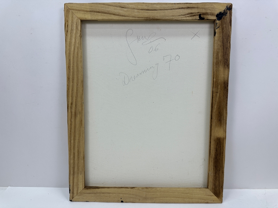 Gerrit Greve (1948-2024, Cardiff by the Sea, CA) Original Acrylic Painting On Canvas Titled 'Dreaming 70' 2006 Signed Verso 16' X 20' Estimate $320 - $400 [Photo 4]