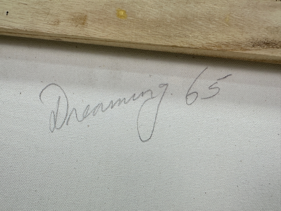 Gerrit Greve (1948-2024, Cardiff by the Sea, CA) Original Acrylic Painting On Canvas Titled 'Dreaming 65' Unsigned 16' X 20' Estimate $320 - $400 [Photo 6]