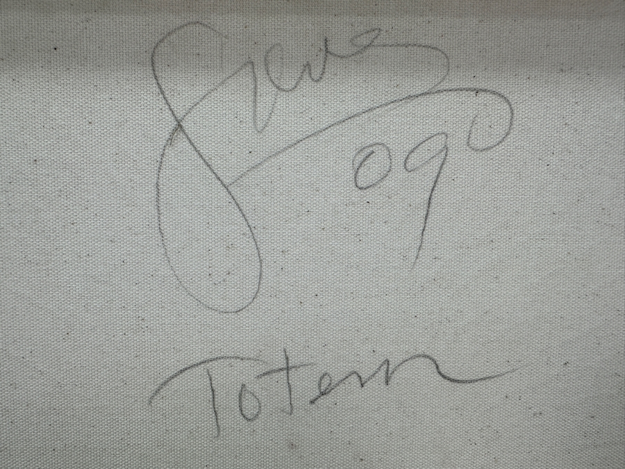 Gerrit Greve (1948-2024, Cardiff by the Sea, CA) Original Acrylic Painting On Canvas Titled 'Totem' 2009 Signed Verso 18' X 18' Estimate $324 - $405 [Photo 7]