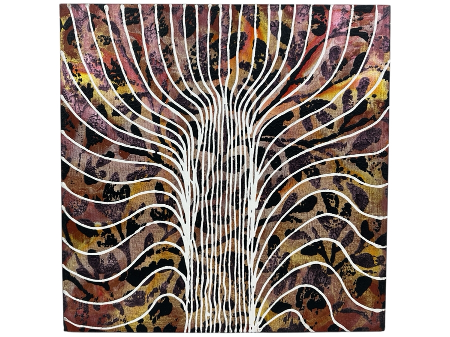 Gerrit Greve (1948-2024, Cardiff by the Sea, CA) Original Acrylic Painting On Canvas Titled 'Totem' 2009 Signed Verso 18' X 18' Estimate $324 - $405 [Photo 1]