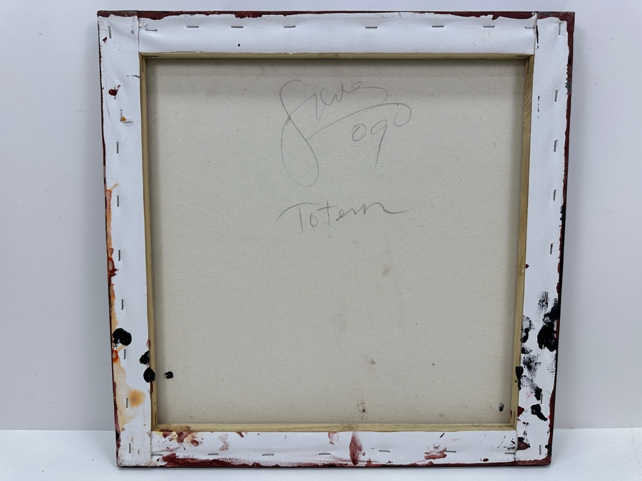 Gerrit Greve (1948-2024, Cardiff by the Sea, CA) Original Acrylic Painting On Canvas Titled 'Totem' 2009 Signed Verso 18' X 18' Estimate $324 - $405 [Photo 6]