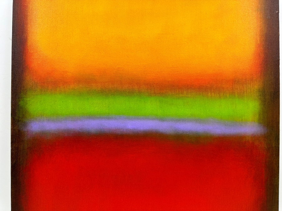 Gerrit Greve (1948-2024, Cardiff by the Sea, CA) Original Acrylic Painting On Canvas Titled 'Abstract Color Field In Manner Of Mark Rothko #274' 2003 Signed Verso 16' X 20' Estimate $320 - $400 [Photo 2]