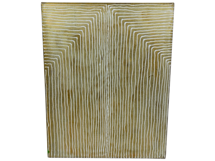 Gerrit Greve (1948-2024, Cardiff by the Sea, CA) Original Acrylic Sand Painting On Canvas Titled 'Dreaming 63' 2006 Signed Verso 16' X 20' Estimate $320 - $400