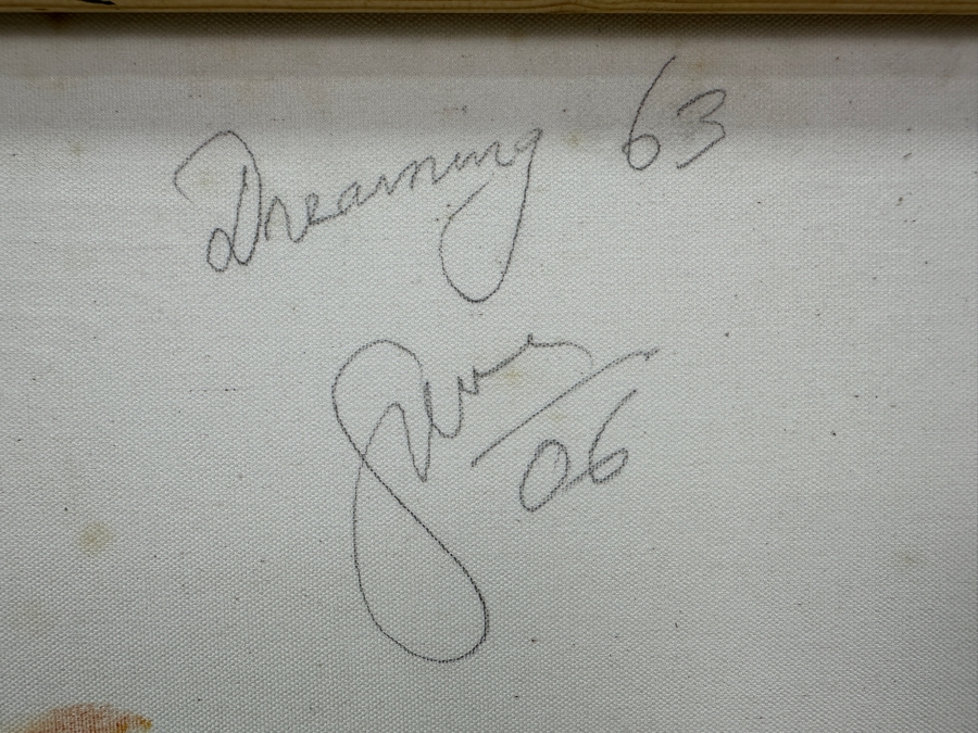 Gerrit Greve (1948-2024, Cardiff by the Sea, CA) Original Acrylic Sand Painting On Canvas Titled 'Dreaming 63' 2006 Signed Verso 16' X 20' Estimate $320 - $400 [Photo 5]