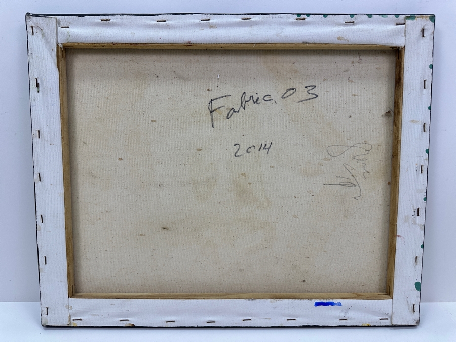 Gerrit Greve (1948-2024, Cardiff by the Sea, CA) Original Acrylic Sand Painting On Canvas Titled 'Fabric 03' 2014 Signed Verso 20' X 16' Estimate $320 - $400 [Photo 4]