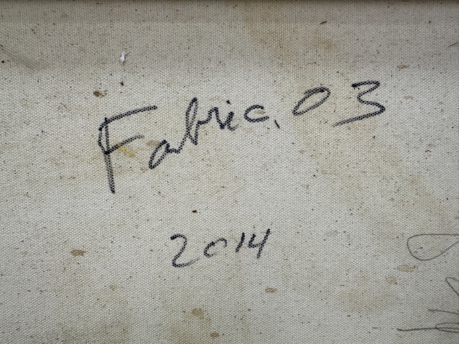 Gerrit Greve (1948-2024, Cardiff by the Sea, CA) Original Acrylic Sand Painting On Canvas Titled 'Fabric 03' 2014 Signed Verso 20' X 16' Estimate $320 - $400 [Photo 5]