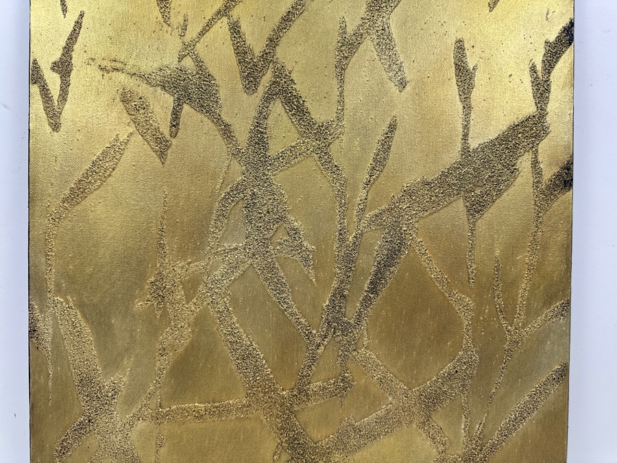 Gerrit Greve (1948-2024, Cardiff by the Sea, CA) Original Acrylic Sand Painting On Canvas Titled 'Plants #18' 1999 Signed Verso 16' X 20' Estimate $320 - $400 [Photo 3]