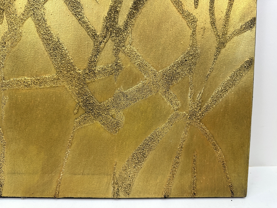 Gerrit Greve (1948-2024, Cardiff by the Sea, CA) Original Acrylic Sand Painting On Canvas Titled 'Plants #18' 1999 Signed Verso 16' X 20' Estimate $320 - $400 [Photo 2]