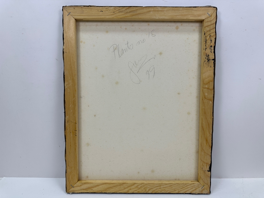 Gerrit Greve (1948-2024, Cardiff by the Sea, CA) Original Acrylic Sand Painting On Canvas Titled 'Plants #18' 1999 Signed Verso 16' X 20' Estimate $320 - $400 [Photo 5]