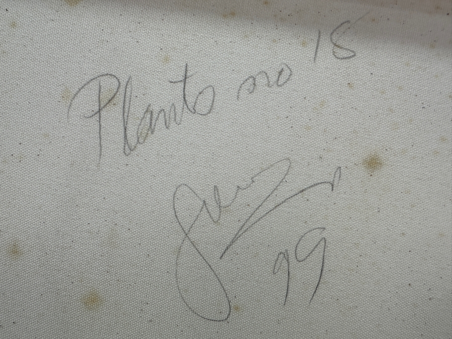 Gerrit Greve (1948-2024, Cardiff by the Sea, CA) Original Acrylic Sand Painting On Canvas Titled 'Plants #18' 1999 Signed Verso 16' X 20' Estimate $320 - $400 [Photo 6]