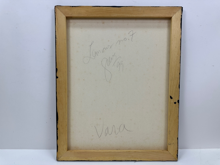 Gerrit Greve (1948-2024, Cardiff by the Sea, CA) Original Acrylic Sand Painting On Canvas Titled 'Lemons #7' 1999 Signed Verso 16' X 20' Estimate $320 - $400 [Photo 5]