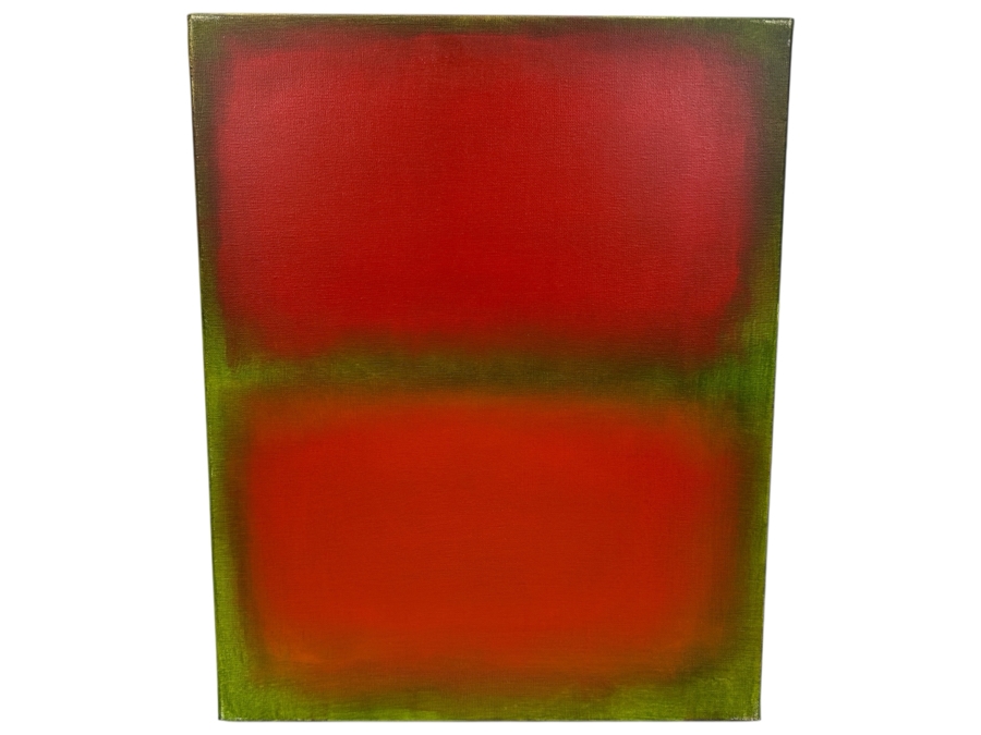 Gerrit Greve (1948-2024, Cardiff by the Sea, CA) Original Acrylic Painting On Canvas Titled 'Abstract Color Field In Manner Of Mark Rothko' 2005 Signed Verso 16' X 20' Estimate $320 - $400 [Photo 1]