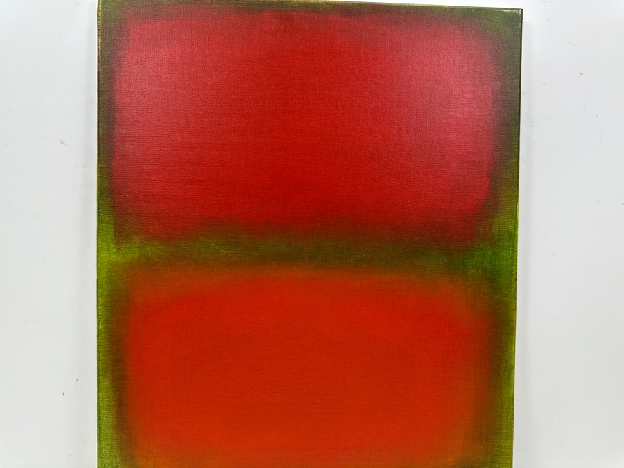 Gerrit Greve (1948-2024, Cardiff by the Sea, CA) Original Acrylic Painting On Canvas Titled 'Abstract Color Field In Manner Of Mark Rothko' 2005 Signed Verso 16' X 20' Estimate $320 - $400 [Photo 3]