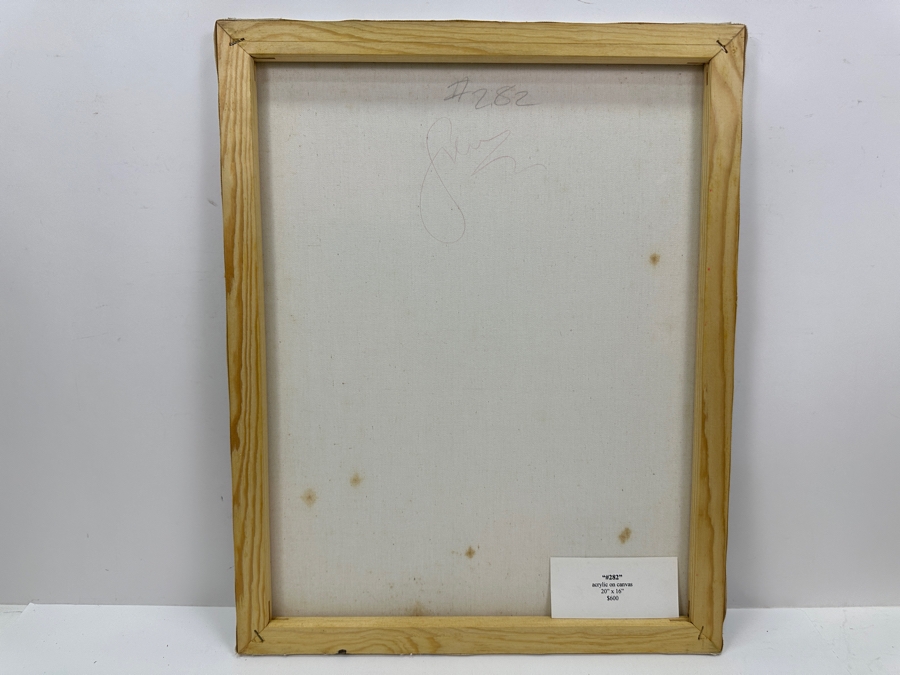 Gerrit Greve (1948-2024, Cardiff by the Sea, CA) Original Acrylic Painting On Canvas Titled '#282' Signed Verso 16' X 20' Estimate $320 - $400 [Photo 3]