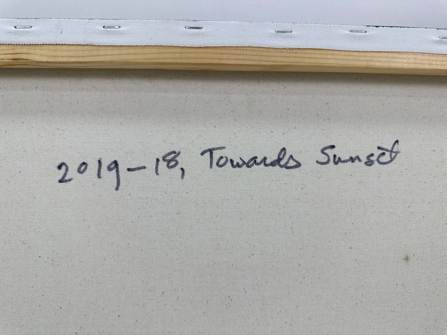 Gerrit Greve (1948-2024, Cardiff by the Sea, CA) Original Acrylic Painting On Canvas Titled 'Towards Sunset' 2019 Unsigned 20' X 16' Estimate $320 - $400 [Photo 5]
