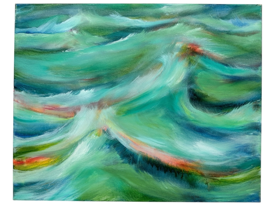 Gerrit Greve (1948-2024, Cardiff by the Sea, CA) Original Acrylic Painting On Canvas Titled 'Towards Sunset' 2019 Unsigned 20' X 16' Estimate $320 - $400 [Photo 1]