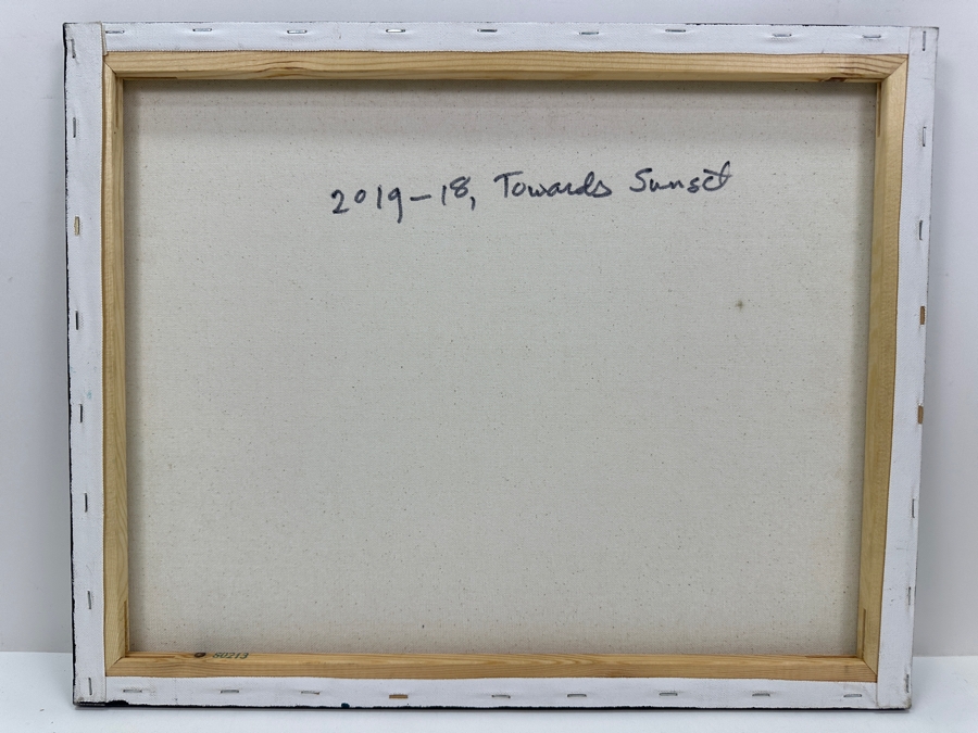 Gerrit Greve (1948-2024, Cardiff by the Sea, CA) Original Acrylic Painting On Canvas Titled 'Towards Sunset' 2019 Unsigned 20' X 16' Estimate $320 - $400 [Photo 4]