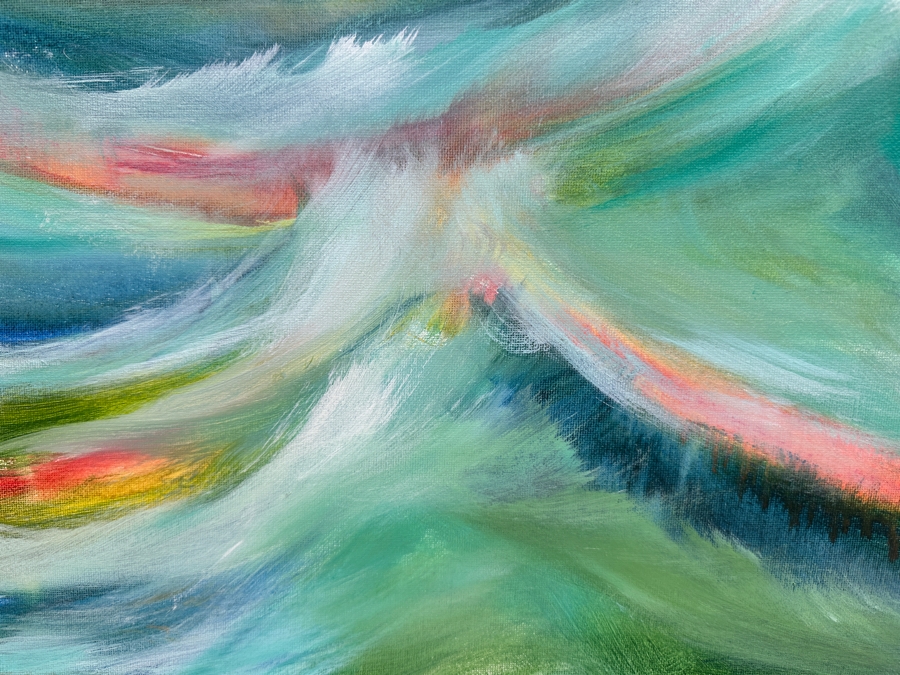 Gerrit Greve (1948-2024, Cardiff by the Sea, CA) Original Acrylic Painting On Canvas Titled 'Towards Sunset' 2019 Unsigned 20' X 16' Estimate $320 - $400 [Photo 2]