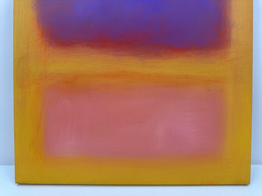 Gerrit Greve (1948-2024, Cardiff by the Sea, CA) Original Acrylic Painting On Canvas Titled 'Abstract Color Field In Manner Of Mark Rothko #418' Signed Verso 16' X 20' Estimate $320 - $400 [Photo 3]