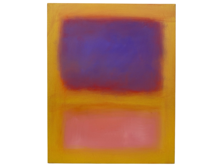 Gerrit Greve (1948-2024, Cardiff by the Sea, CA) Original Acrylic Painting On Canvas Titled 'Abstract Color Field In Manner Of Mark Rothko #418' Signed Verso 16' X 20' Estimate $320 - $400 [Photo 1]