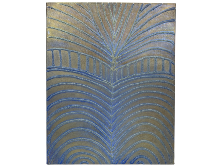 Gerrit Greve (1948-2024, Cardiff by the Sea, CA) Original Acrylic Sand Painting On Canvas 2006 Signed Verso 16' X 20' Estimate $320 - $400