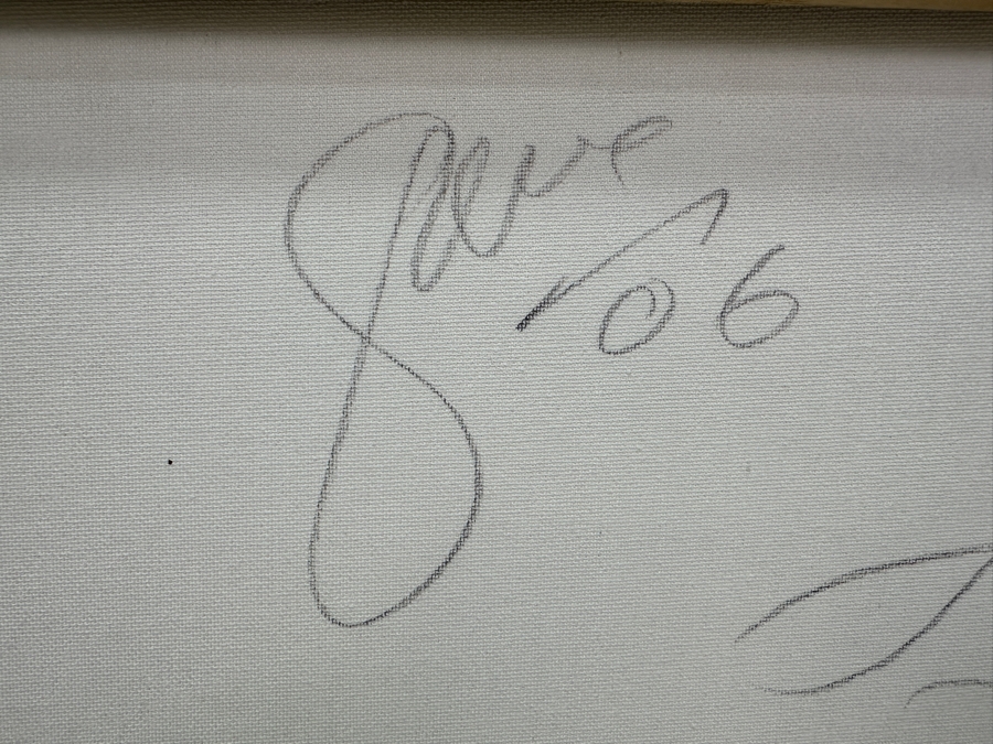 Gerrit Greve (1948-2024, Cardiff by the Sea, CA) Original Acrylic Sand Painting On Canvas 2006 Signed Verso 16' X 20' Estimate $320 - $400 [Photo 5]