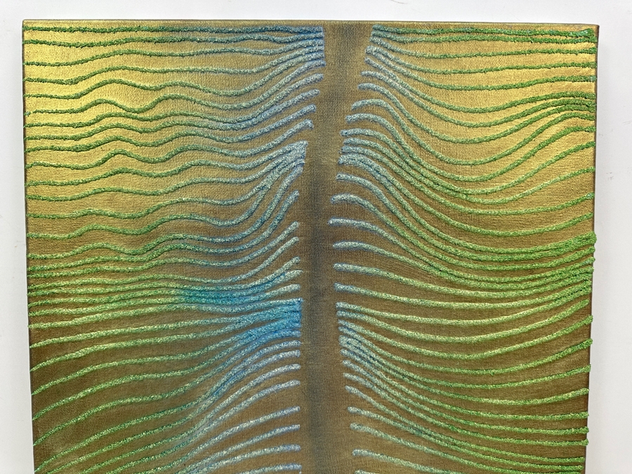 Gerrit Greve (1948-2024, Cardiff by the Sea, CA) Original Acrylic Sand Painting On Canvas 2006 Signed Verso 16' X 20' Estimate $320 - $400 [Photo 4]