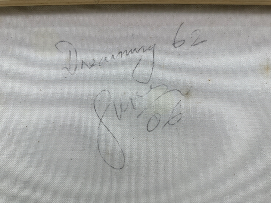 Gerrit Greve (1948-2024, Cardiff by the Sea, CA) Original Acrylic Painting On Canvas Titled 'Dreaming 62' 2006 Signed Verso 16' X 20' Estimate $320 - $400 [Photo 6]