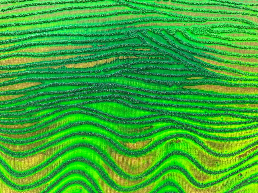 Gerrit Greve (1948-2024, Cardiff by the Sea, CA) Original Acrylic Sand Painting On Canvas Titled 'Dreaming 20' 2006 Signed Verso 20' X 16' Estimate $320 - $400 [Photo 2]