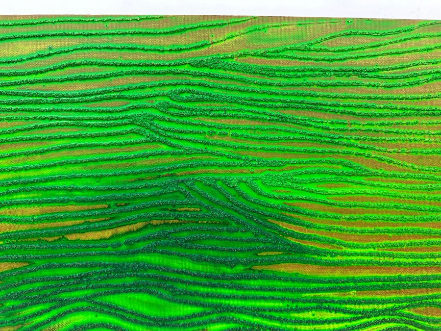 Gerrit Greve (1948-2024, Cardiff by the Sea, CA) Original Acrylic Sand Painting On Canvas Titled 'Dreaming 20' 2006 Signed Verso 20' X 16' Estimate $320 - $400 [Photo 5]