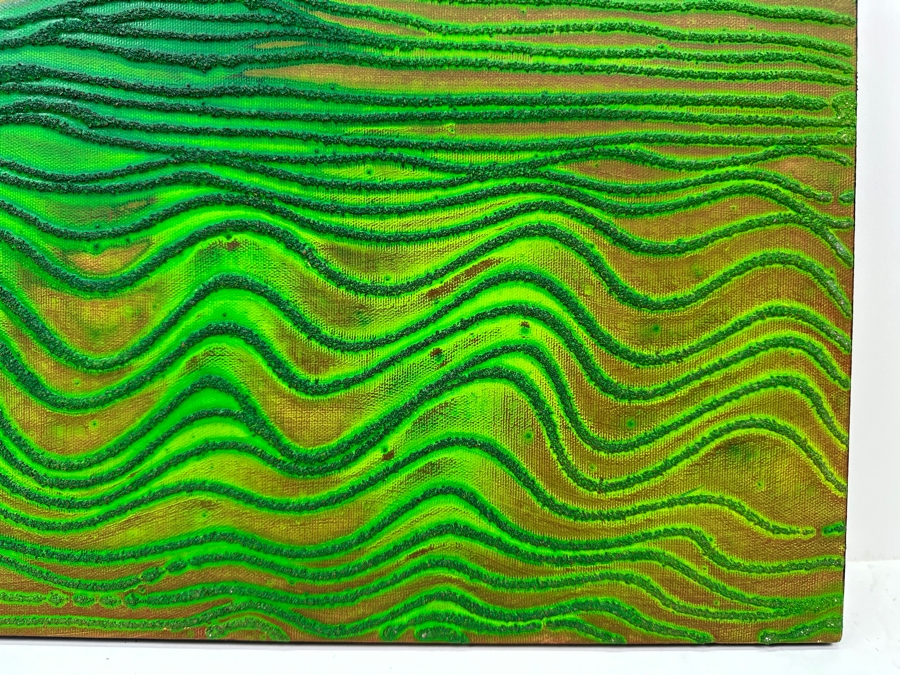 Gerrit Greve (1948-2024, Cardiff by the Sea, CA) Original Acrylic Sand Painting On Canvas Titled 'Dreaming 20' 2006 Signed Verso 20' X 16' Estimate $320 - $400 [Photo 4]