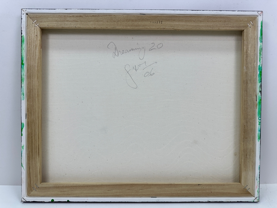 Gerrit Greve (1948-2024, Cardiff by the Sea, CA) Original Acrylic Sand Painting On Canvas Titled 'Dreaming 20' 2006 Signed Verso 20' X 16' Estimate $320 - $400 [Photo 6]