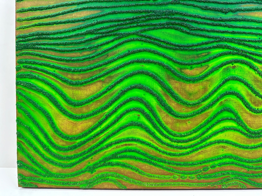 Gerrit Greve (1948-2024, Cardiff by the Sea, CA) Original Acrylic Sand Painting On Canvas Titled 'Dreaming 20' 2006 Signed Verso 20' X 16' Estimate $320 - $400 [Photo 3]