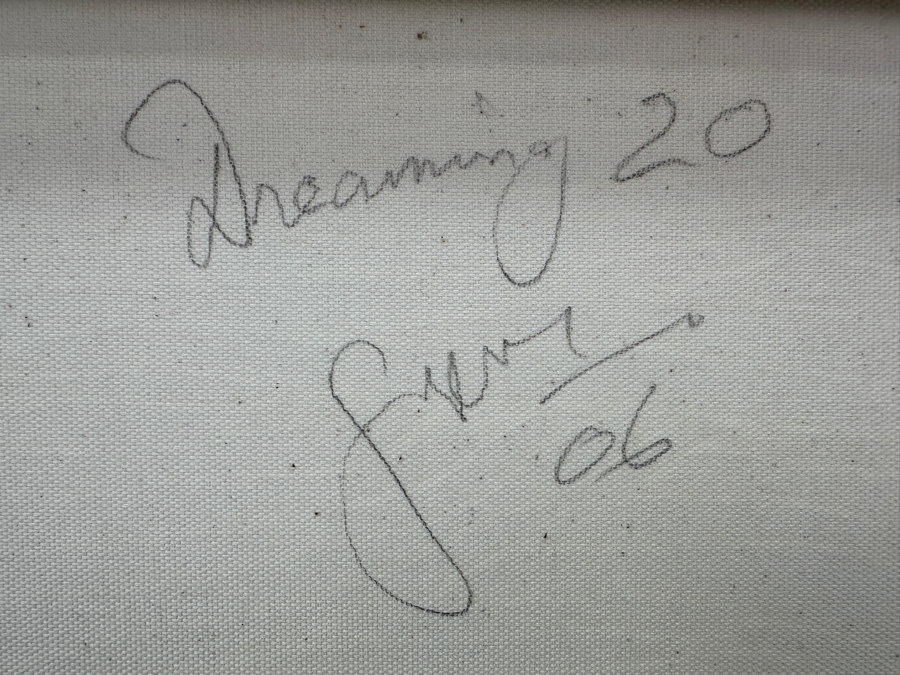 Gerrit Greve (1948-2024, Cardiff by the Sea, CA) Original Acrylic Sand Painting On Canvas Titled 'Dreaming 20' 2006 Signed Verso 20' X 16' Estimate $320 - $400 [Photo 7]