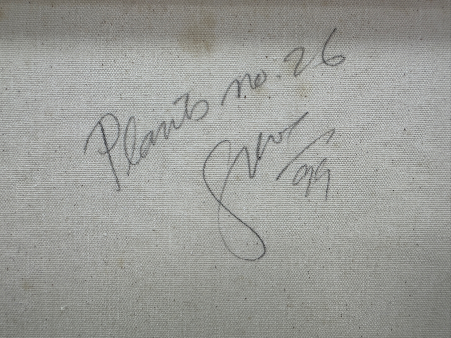 Gerrit Greve (1948-2024, Cardiff by the Sea, CA) Original Acrylic Sand Painting On Canvas Titled 'Plants #26' 1999 Signed Verso 16' X 20' Estimate $320 - $400 [Photo 6]