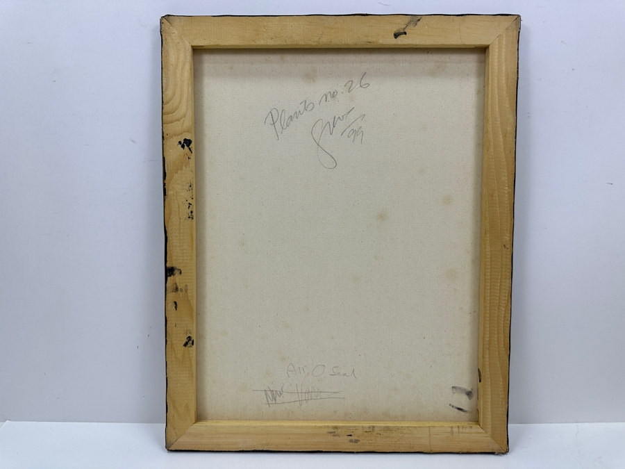 Gerrit Greve (1948-2024, Cardiff by the Sea, CA) Original Acrylic Sand Painting On Canvas Titled 'Plants #26' 1999 Signed Verso 16' X 20' Estimate $320 - $400 [Photo 5]
