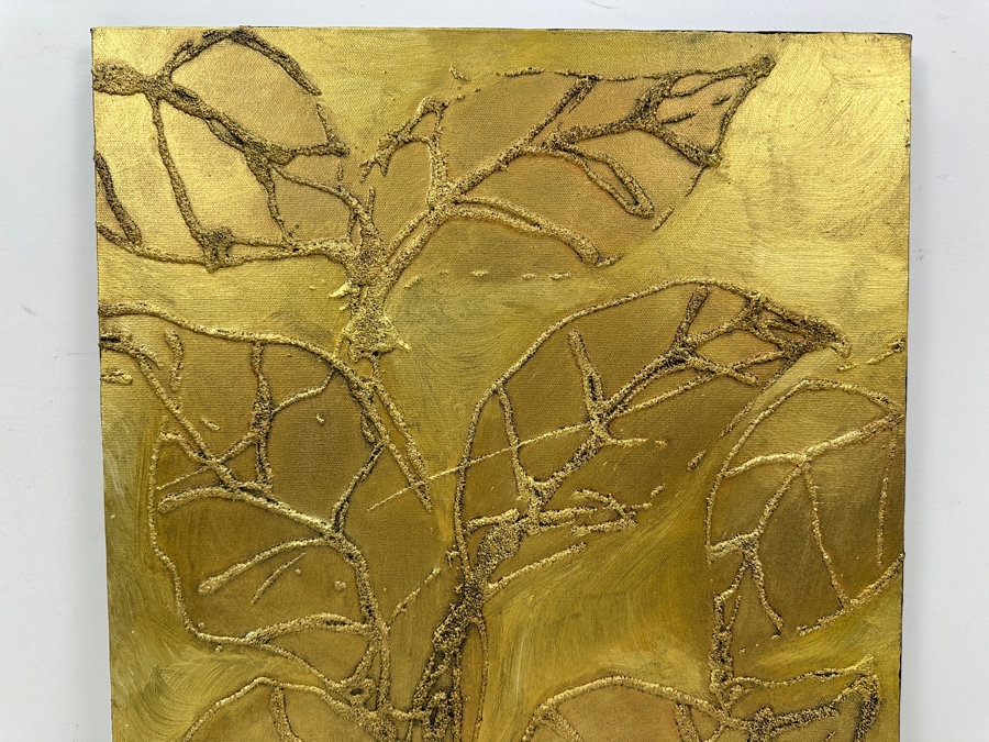 Gerrit Greve (1948-2024, Cardiff by the Sea, CA) Original Acrylic Sand Painting On Canvas Titled 'Plants #17' 1999 Signed Verso 16' X 20' Estimate $320 - $400 [Photo 2]