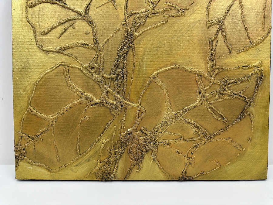 Gerrit Greve (1948-2024, Cardiff by the Sea, CA) Original Acrylic Sand Painting On Canvas Titled 'Plants #17' 1999 Signed Verso 16' X 20' Estimate $320 - $400 [Photo 4]